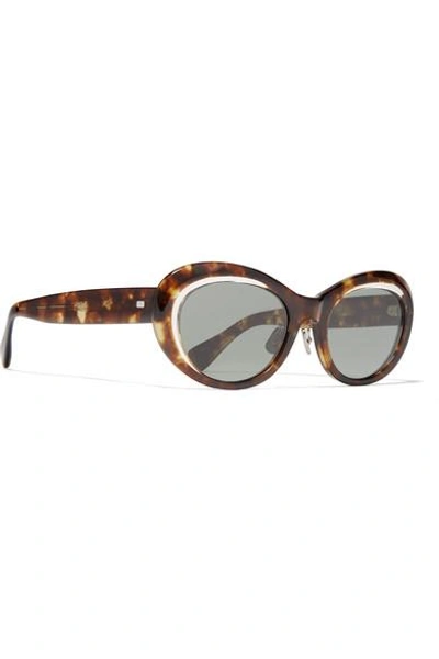 Shop Eyevan 7285 Round-frame Tortoiseshell Acetate Sunglasses