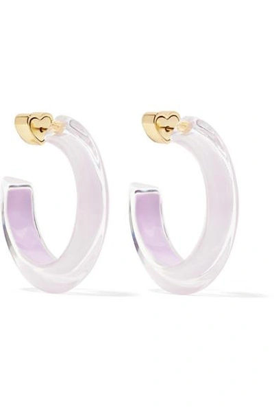 Shop Alison Lou Small Jelly 14-karat Gold-plated, Enamel And Lucite Hoop Earrings