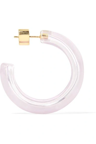Shop Alison Lou Small Jelly 14-karat Gold-plated, Enamel And Lucite Hoop Earrings