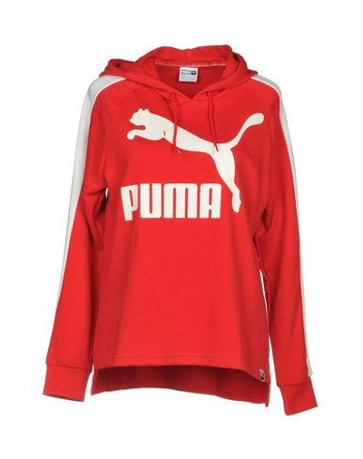 Shop Puma Hooded Sweatshirt In Red