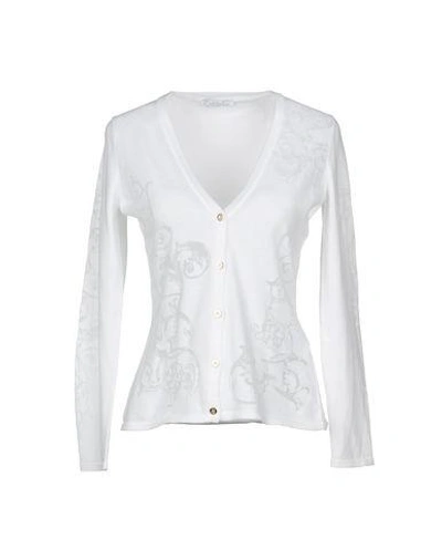 Shop Versace Cardigans In White