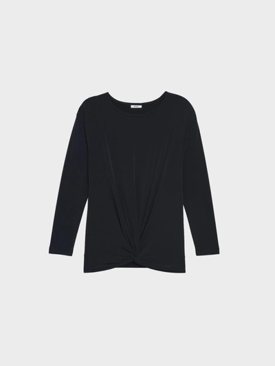 Shop Donna Karan Matte Jersey Twist Front Top In Black