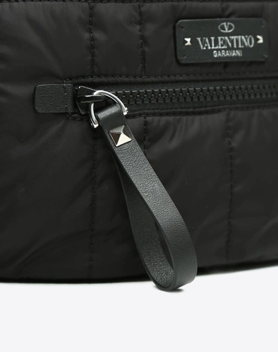 Shop Valentino Quilted Nylon Belt Bag In Black