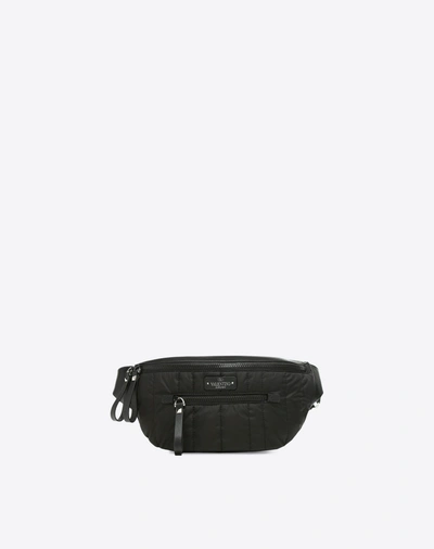 Shop Valentino Quilted Nylon Belt Bag In Black