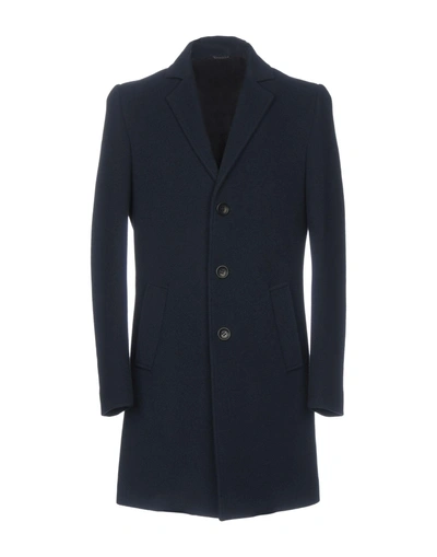 Shop Daniele Alessandrini Coats In Dark Blue