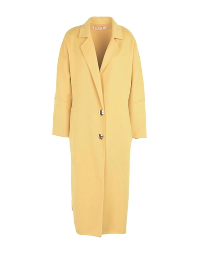 Shop Marni Coat In Yellow