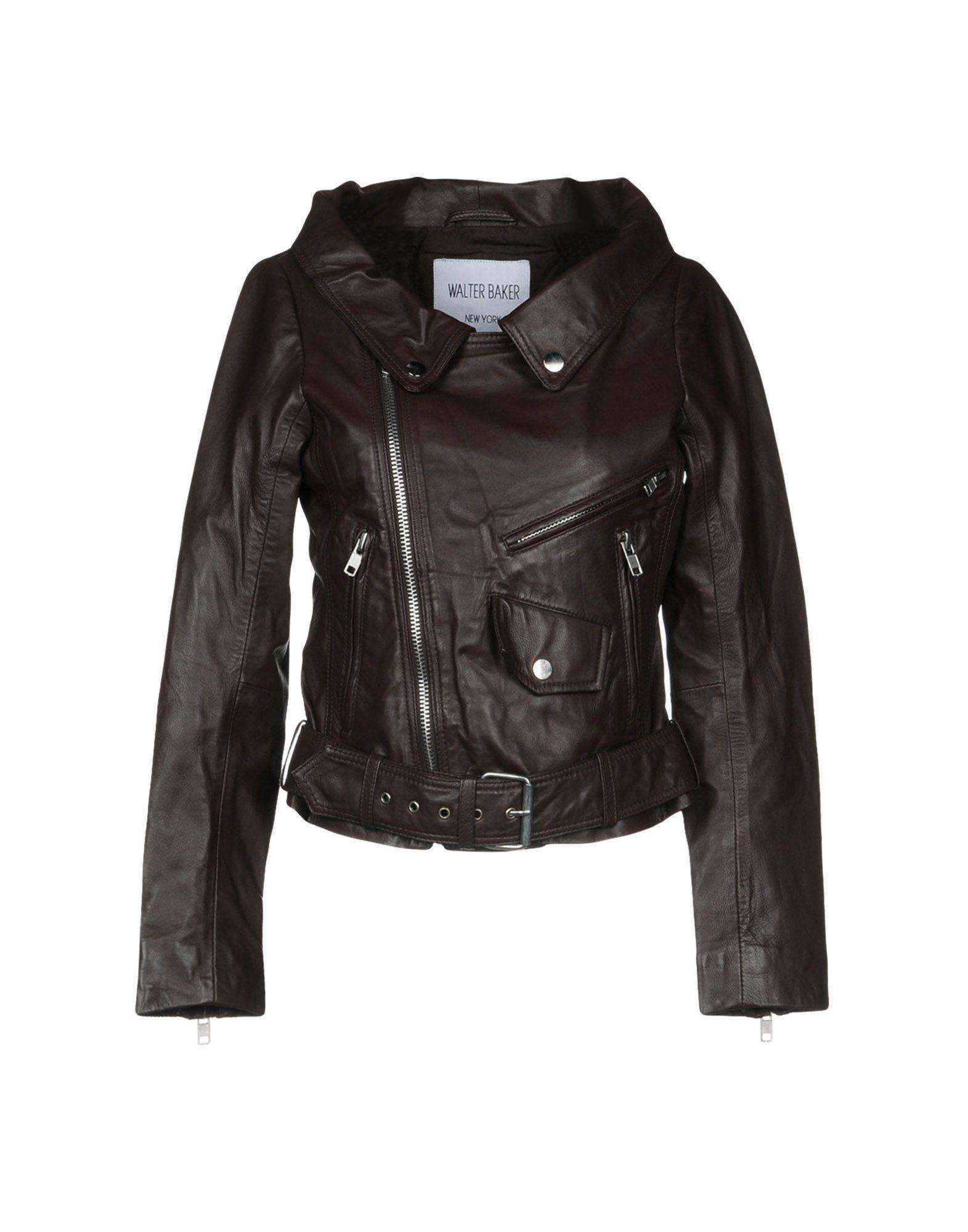 Walter Baker Biker Jacket In Dark Brown | ModeSens