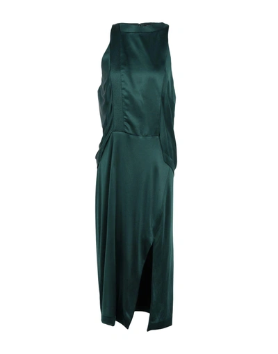 Shop Atlein 3/4 Length Dresses In Emerald Green