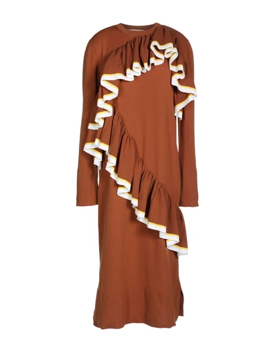 Shop Marni Midi Dress In Light Brown