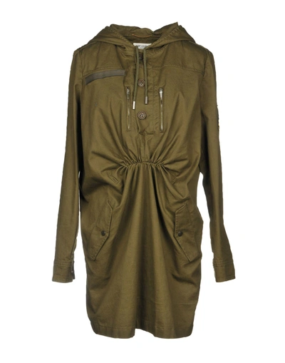 Shop Saint Laurent Short Dress In Military Green