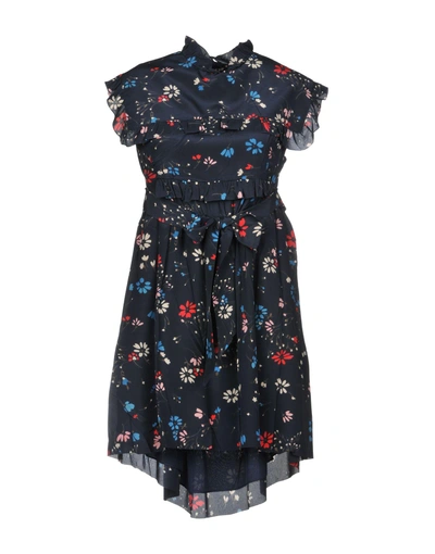 Shop Balenciaga Short Dress In Dark Blue