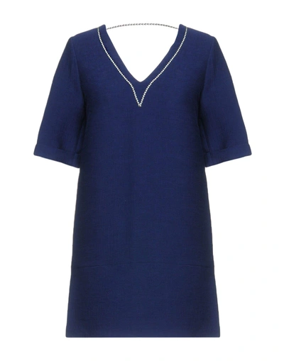 Shop Maje Short Dress In Dark Blue