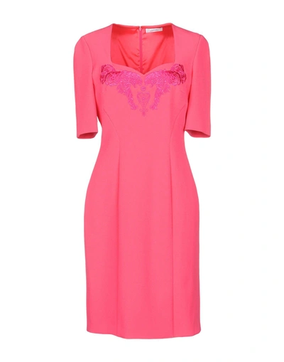 Shop Versace Short Dress In Fuchsia
