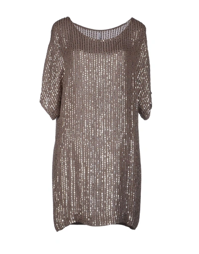 Shop Liviana Conti Short Dresses In Dove Grey