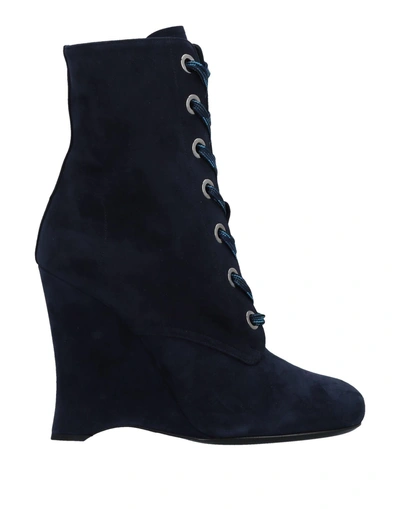 Shop Prada Ankle Boot In Dark Blue