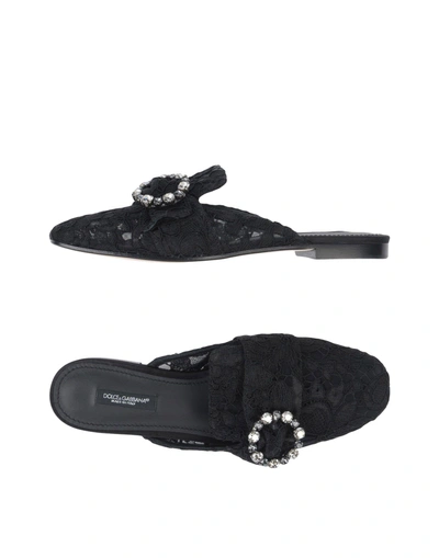 Shop Dolce & Gabbana Woman Mules & Clogs Black Size 4 Textile Fibers