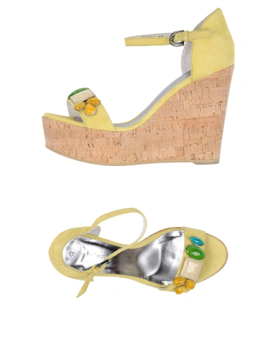 Shop Alberto Guardiani Sandals In Yellow