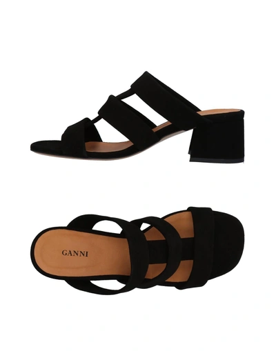 Shop Ganni Sandals In Black