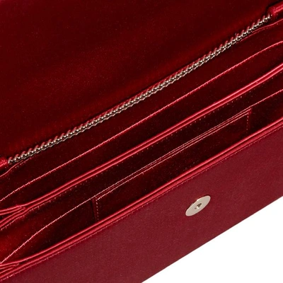Shop Roger Vivier Sexy Choc Buckle Enveloppe Flap In Satin In Red