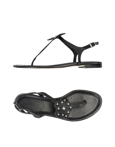 Shop Anna F Flip Flops In Black