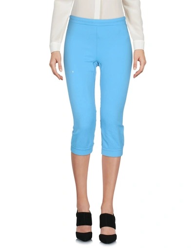 Shop Falke Cropped Pants & Culottes In Turquoise