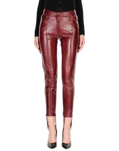 Magda Butrym Benson Leather Stirrup Trousers In Maroon