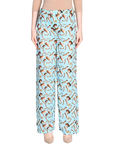 Shop Giorgia Fiore Casual Pants In Turquoise