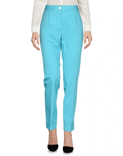 Shop Dolce & Gabbana Casual Pants In Turquoise