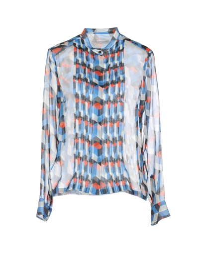 Shop Dries Van Noten Patterned Shirts & Blouses In Pastel Blue