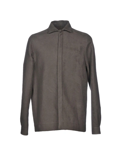 Shop Rick Owens Solid Color Shirt In Grey