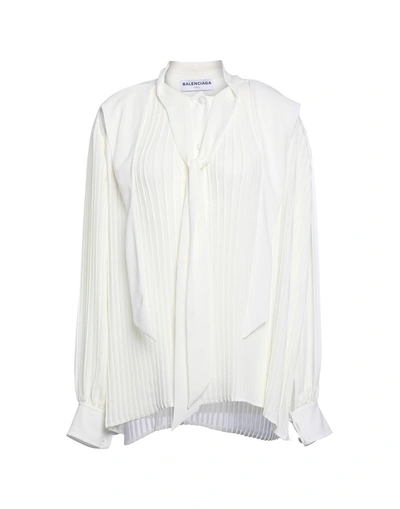 Shop Balenciaga Shirts & Blouses With Bow In White