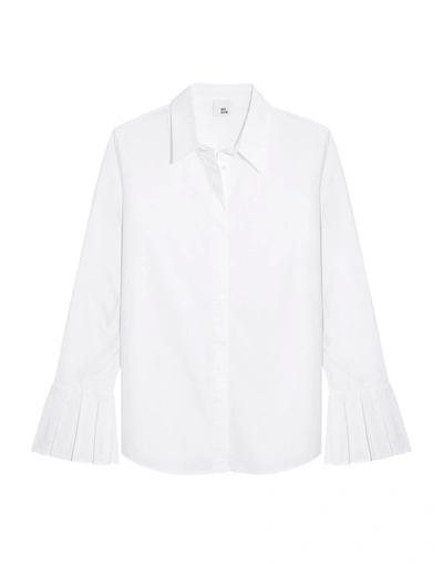 Shop Iris & Ink Solid Color Shirts & Blouses In White