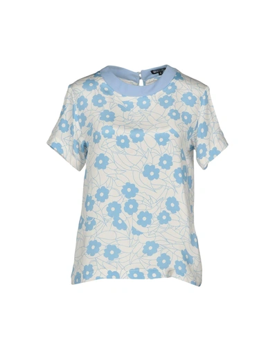 Shop Holly Fulton Blouses In Sky Blue