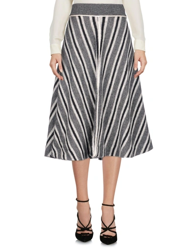 Shop Miu Miu Knee Length Skirt In Grey