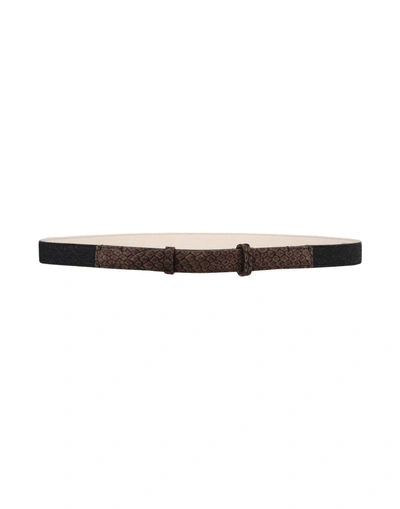 Shop Brunello Cucinelli Thin Belt In Cocoa