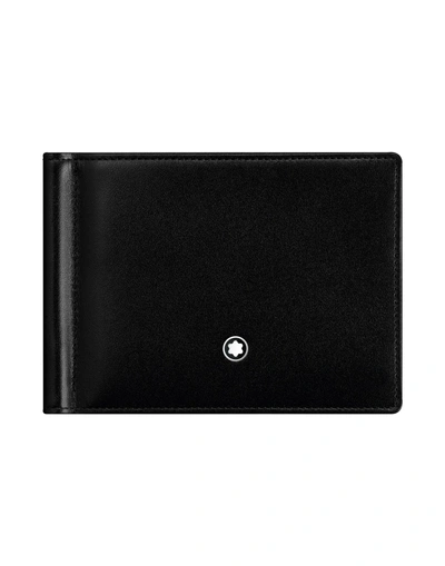 Shop Montblanc Meisterstück Wallet 6cc Money Clip Black Man Wallet Black Size - Cowhide