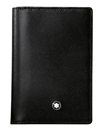 Shop Montblanc Meisterstück Business Card Holder Gusset Black Man Wallet Black Size - Cowhide