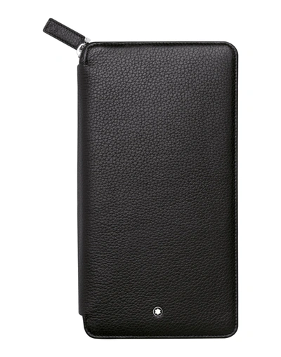 Shop Montblanc Travel Wallet 13cc With Zip Wallet Black Size - Cowhide