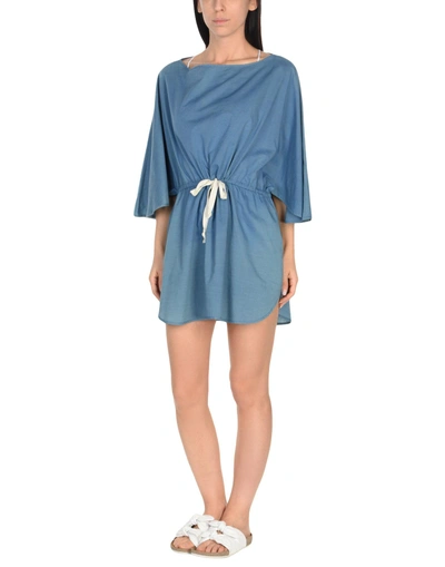 Shop Solid & Striped Cover-up In Slate Blue