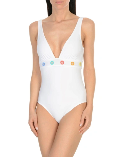 Shop Karla Colletto One-piece Swimsuits In White