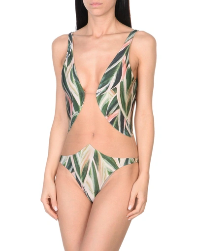 Shop Adriana Degreas One-piece Swimsuits In Dark Green