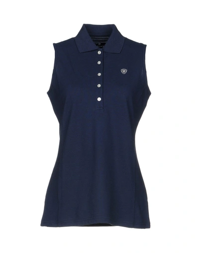 Shop Ariat Polo Shirt In Dark Blue