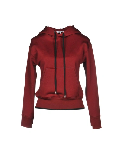 Shop Helmut Lang Woman Sweatshirt Burgundy Size Xs Nylon, Cotton In Red