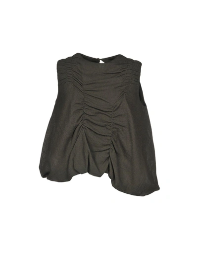 Shop Renli Su Tops In Dark Green