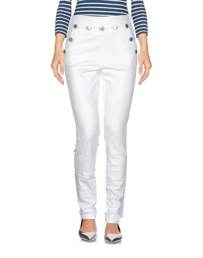 Shop Maje Denim Pants In White