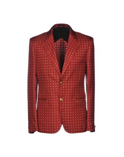 Shop Versace Blazer In Red