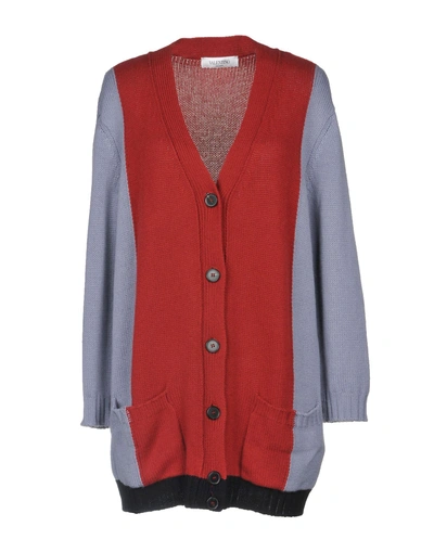 Shop Valentino Cardigan In Red