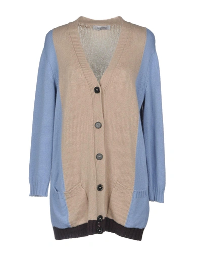 Shop Valentino Cardigan In Khaki