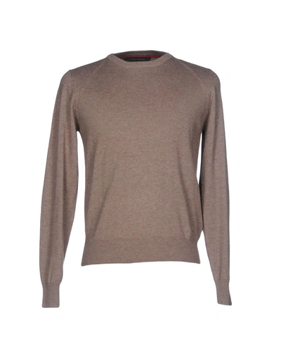 Shop Peuterey Man Sweater Khaki Size Xxl Cotton, Wool, Polyamide In Brick Red