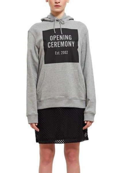 Shop Opening Ceremony Box Logo Hoodie In Grey